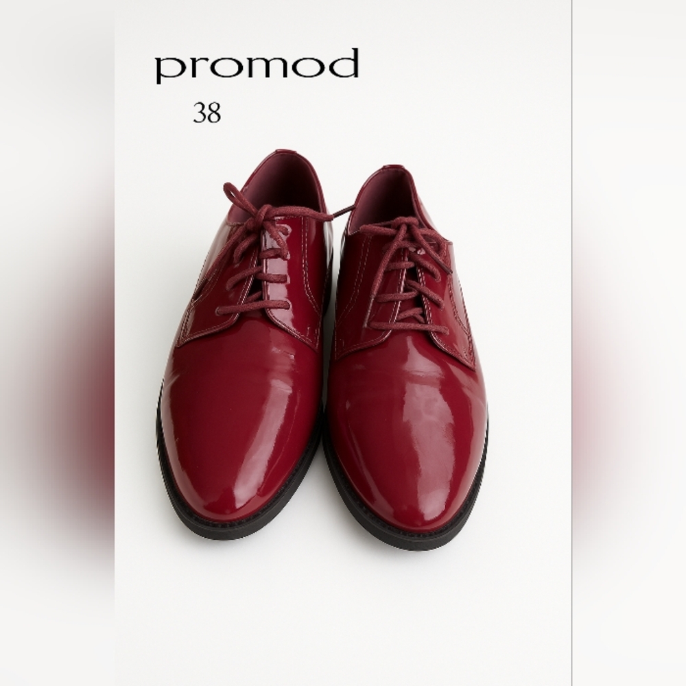Promod Women's Burgundy Oxford Shoes Size 38